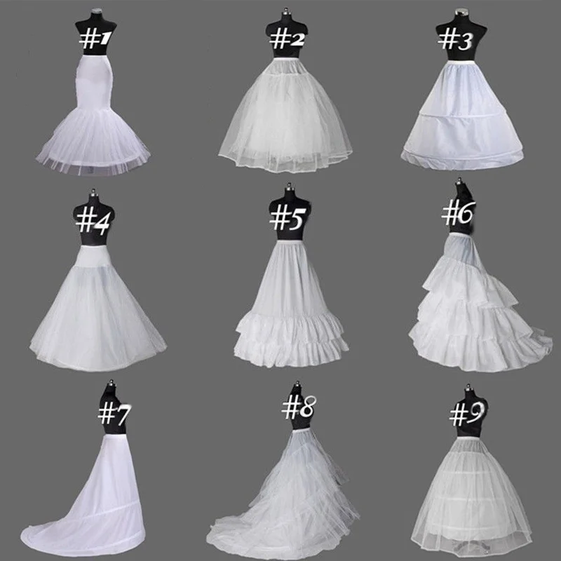 Putih Crinoline Petticoat Slip Memetiknya A-line Putri Duyung Ring Pernikahan Gaun Rok