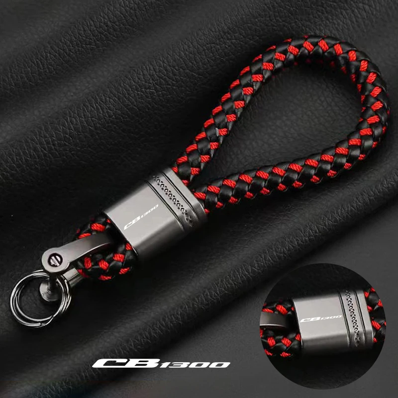 

For HONDA CB1300 CB 1300 2012-2022 CB1300 Accessories Custom LOGO Motorcycle Braided Rope Keyring Metal Keychain