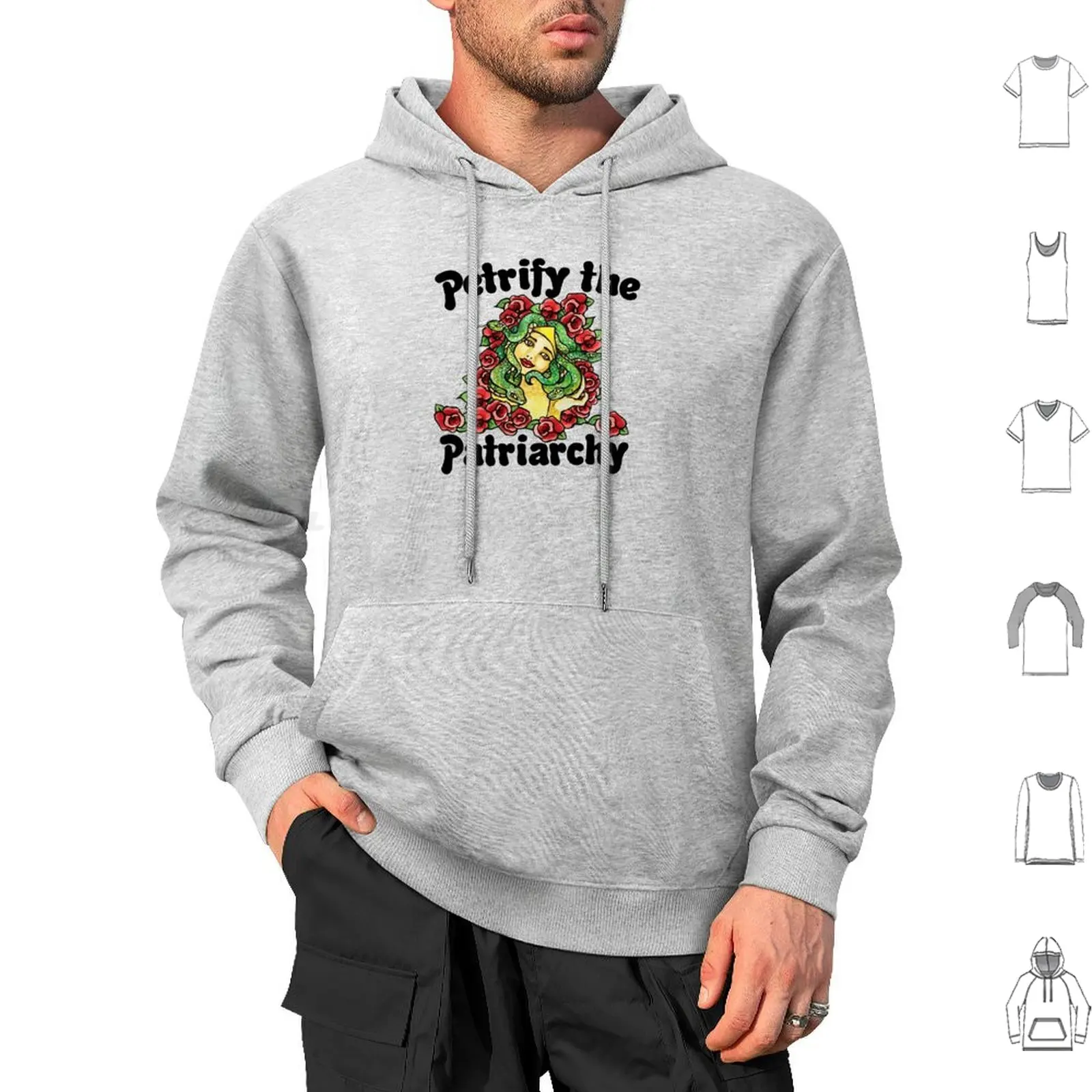 Petrify The Patriarchy Hoodie cotton Long Sleeve Petrify The Patriarchy Feminist Feminism Snakes Snake Smash The Patriarchy