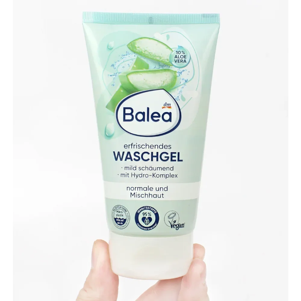 Germany Balea Lotus Aloe Vera Extract Face Cleanser 150ml Oil-Control Gentle Deep Cleansing Pores Moisturizing Skin Care Product
