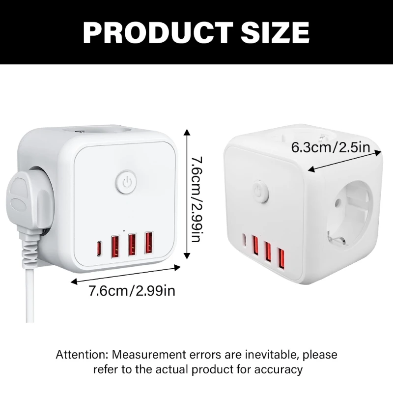 มัลติฟังก์ชั่นเยอรมัน Cube Power Strips แบบพกพา Designings ปลั๊กผนังพร้อม USB และ Wirel ชาร์จสำหรับของขวัญท่องเที่ยว