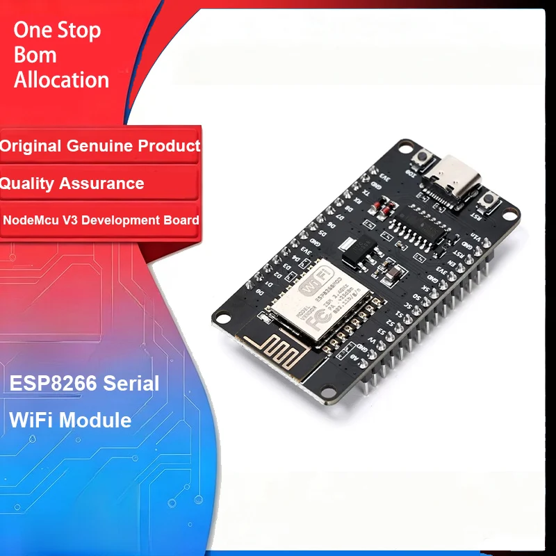 NodeMcu V3 Development Board Equipped with ESP8266 Serial WiFi Module Supports Lua Programming Type‑C  Wireless Control Board