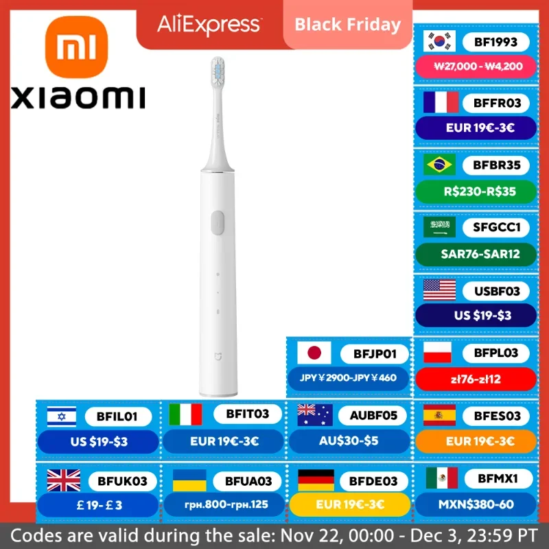 XIAOMI MIJIA T300 Sonic Electric Toothbrushes,2 Mode,One Charge For 25 Days,IPX7 Waterproof Rechargeable Toothbrush Whiten teeth