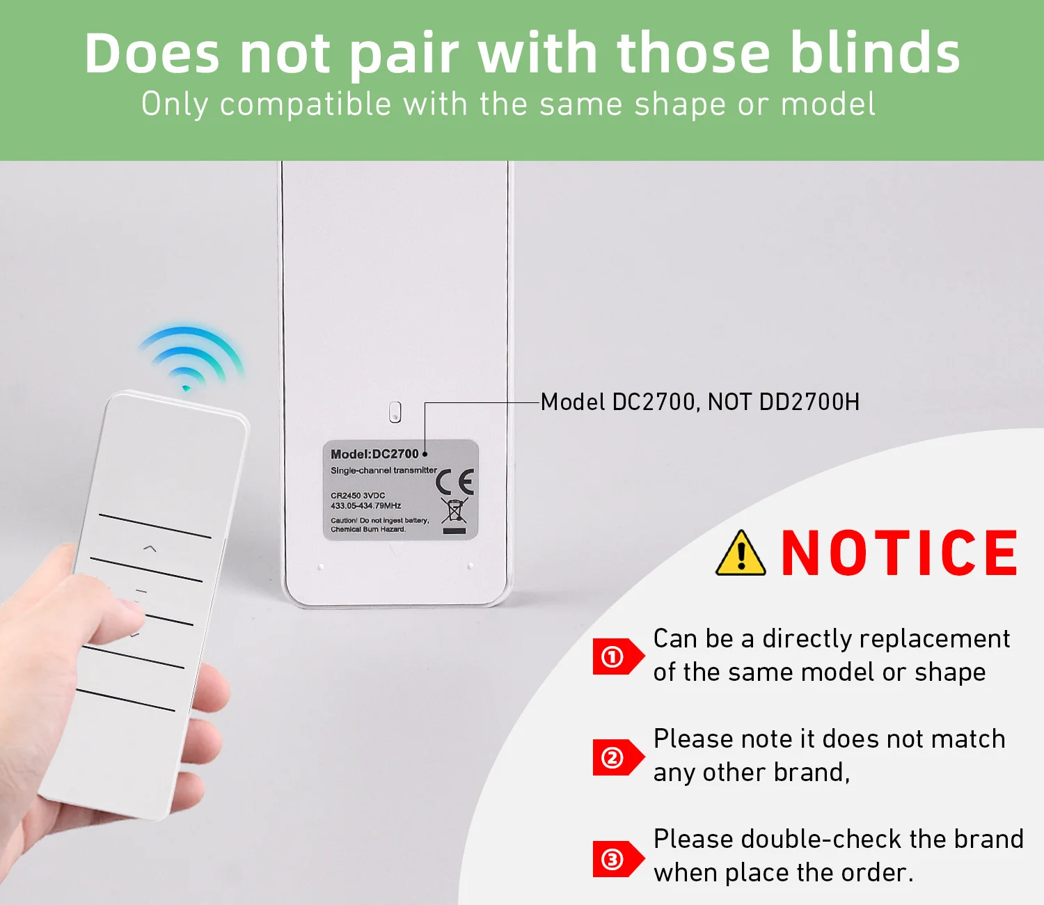 DD2702H 15 Channel Bi-Directional LCD Replacement Emitter for Remote Controlling the Bi-Directional Motors