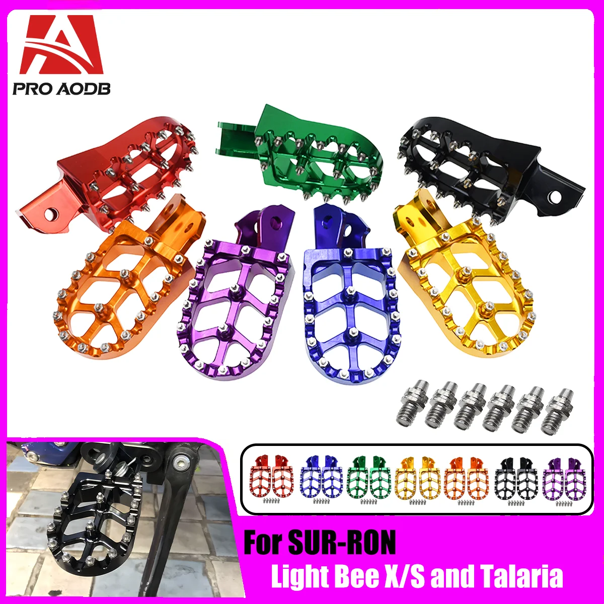 Electric Motorcycle CNC Aluminum Foot Pegs Rest Footpegs For Sur-Ron Surron Light Bee X /S For Talaria Moto Acessorios