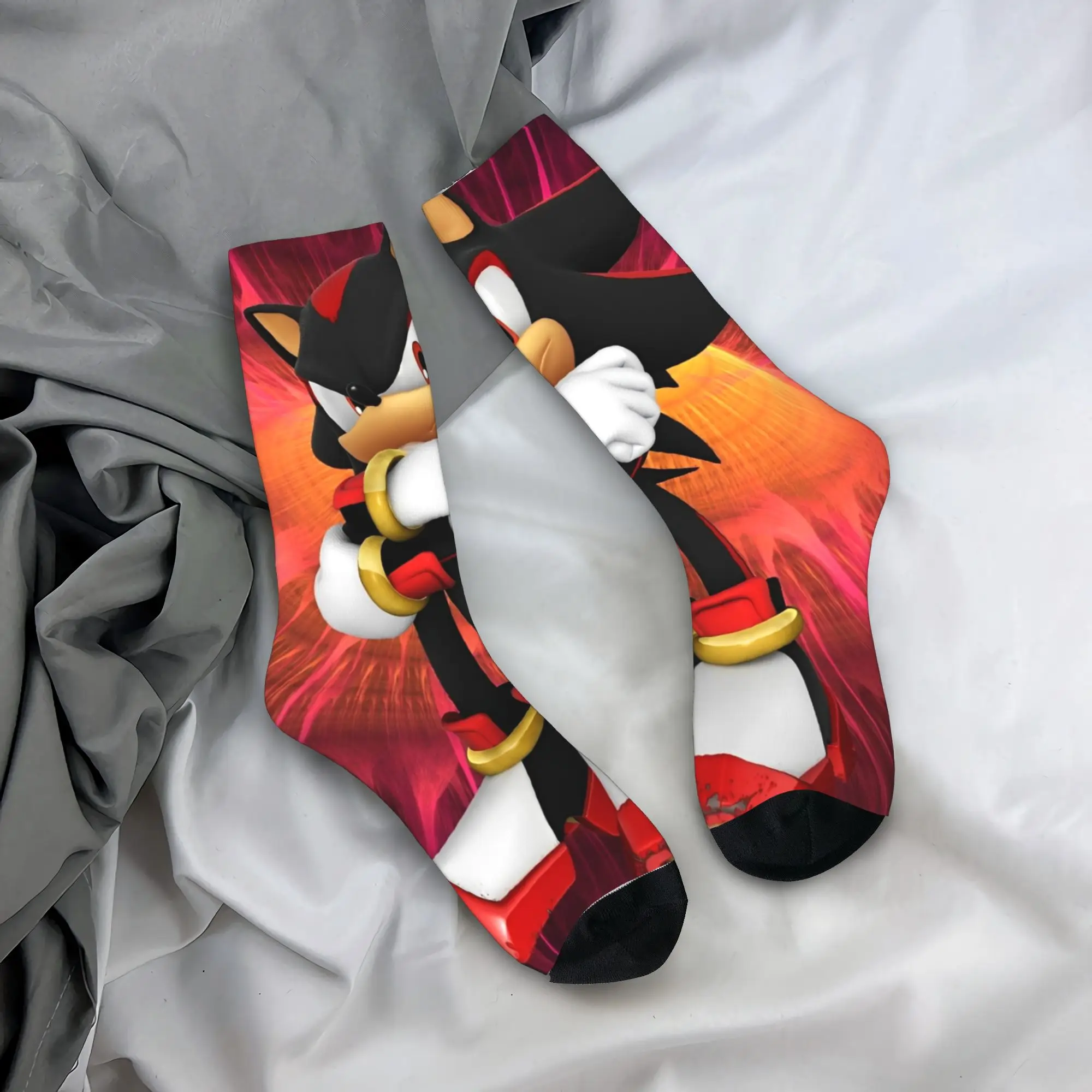 Shadow The Hedgehogs Socks Men's Women's Harajuku Cartoon Socks Spring Summer Autumn Winter Middle Tube Stockings