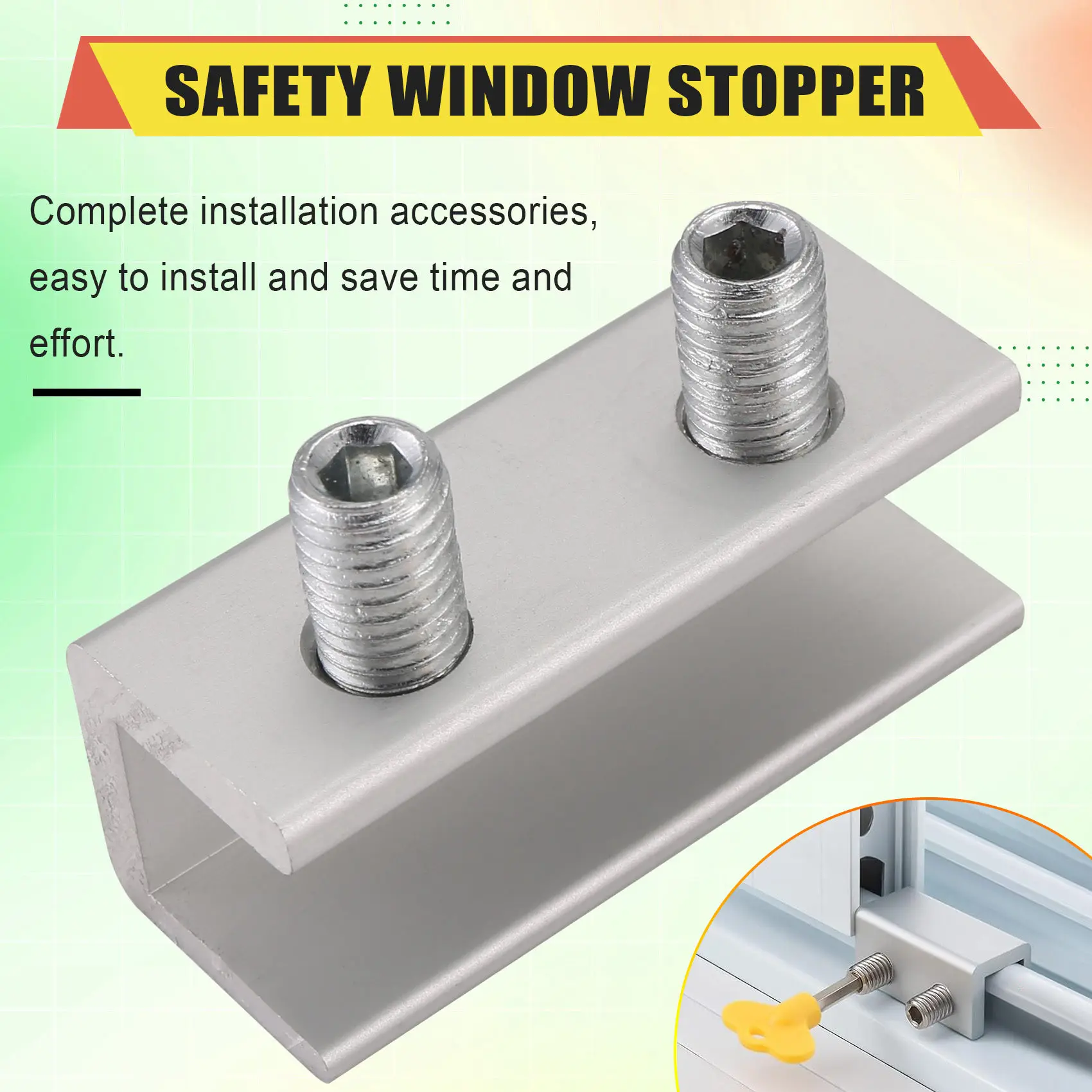 

New-Design 10 Set Sliding Sash Stopper Cabinet Locks Anti-Theft Lock Two Holes