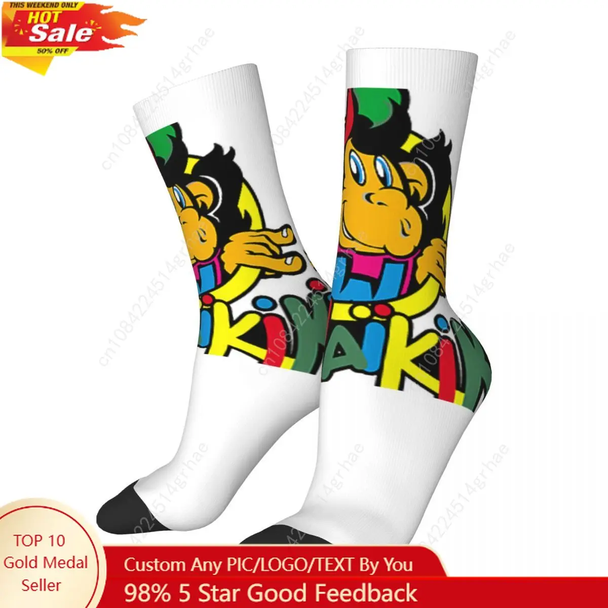 

Monkey Lc Waikiki Singe Socks Harajuku Super Soft Stockings All Season Long Socks Accessories for Man's Woman's Gifts