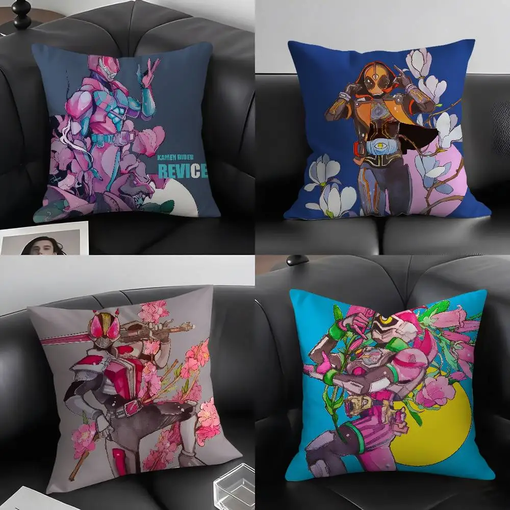 

Hot-blooded Anime K-Kamen RiderS Pillow Case Soft Plush Fabric Double Sided Print Decorative Home Living Room Gift Cushion Cover