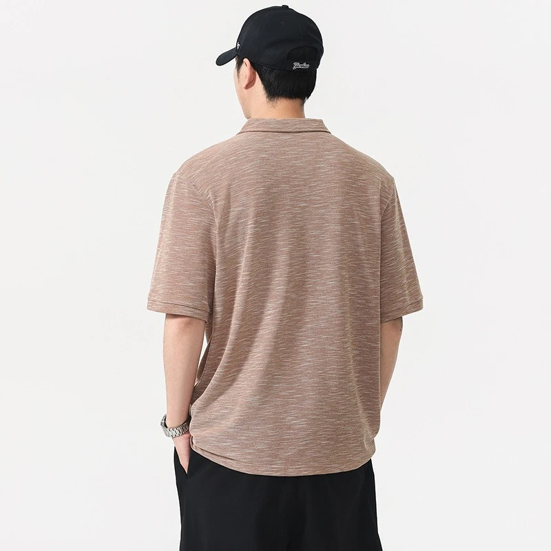 High-end Vintage Floral Tulle Texture Lapel Men's Short-sleeve 2026 Summer New Loose Breathable