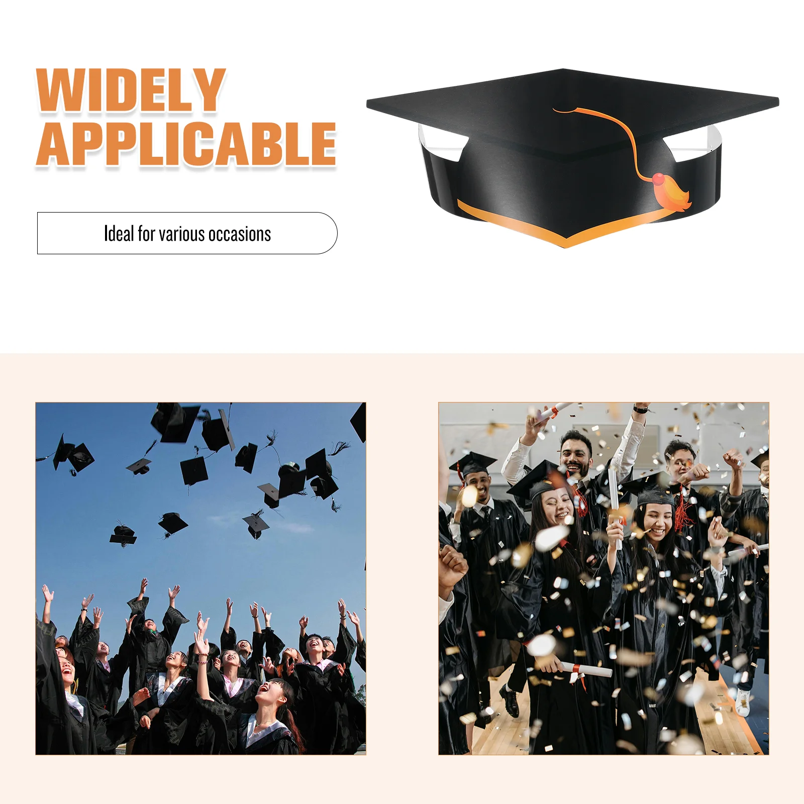 36 قطعة قبعة التخرج للأطفال الطبيب ورقة DIY قبعة قابل للتعديل السائبة السوداء حزب تفضل قبعات الطفل #2