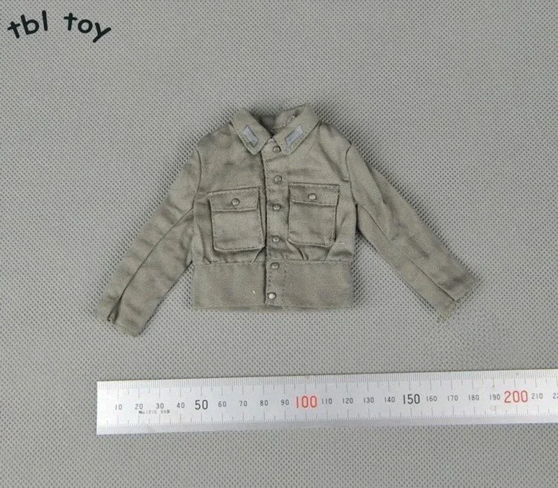 Männliche Actionfiguren im Maßstab 1:6, grauer Pullover, WWII, Deutschland, Armeeuniform, Oberteile, langärmeliges Mantelmodell für 12-Zoll-Soldatenkörperpuppe