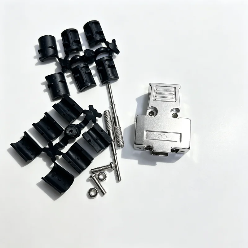 DB9 Socket Metal Shell Kit Male Female with Tail Sleeves 9 Pin Serial Connector RS232 RS485 RS422 D-SUB9 Adapters for COM Port