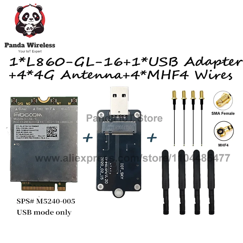 Fibocom WWAN Card L860 GL 16 Cat16 Only USB Mode L860-GL-16 Module For Mikrotik wAP Router M.2 Key-B LTE FDD/TDD B38 B39 B40 B41