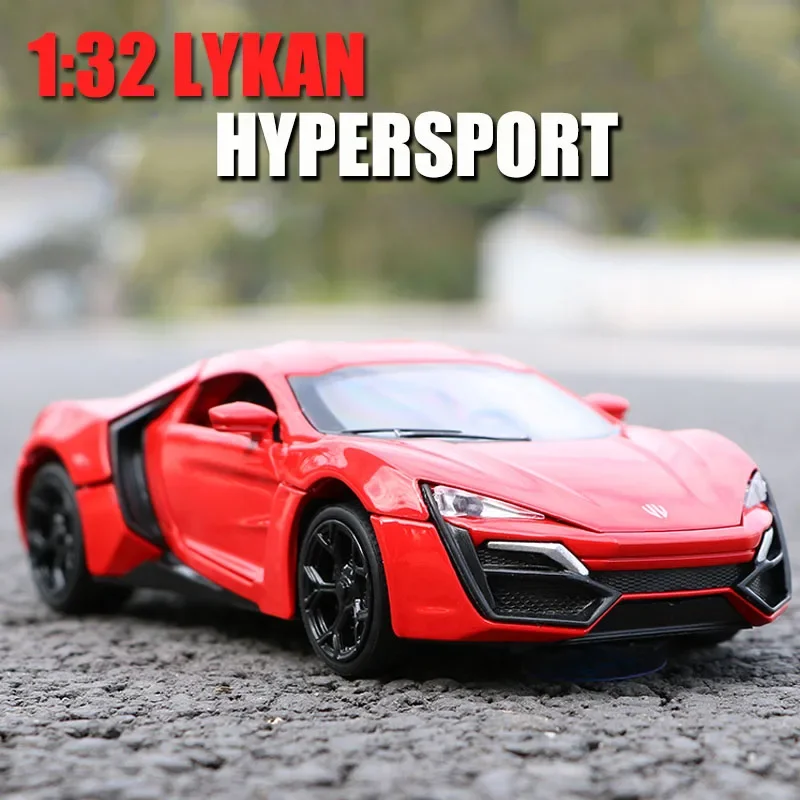 

1:32 Lykan Hypersport High Simulation Diecast Metal Alloy Model car Sound Light Pull Back Collection Kids Toy Gifts