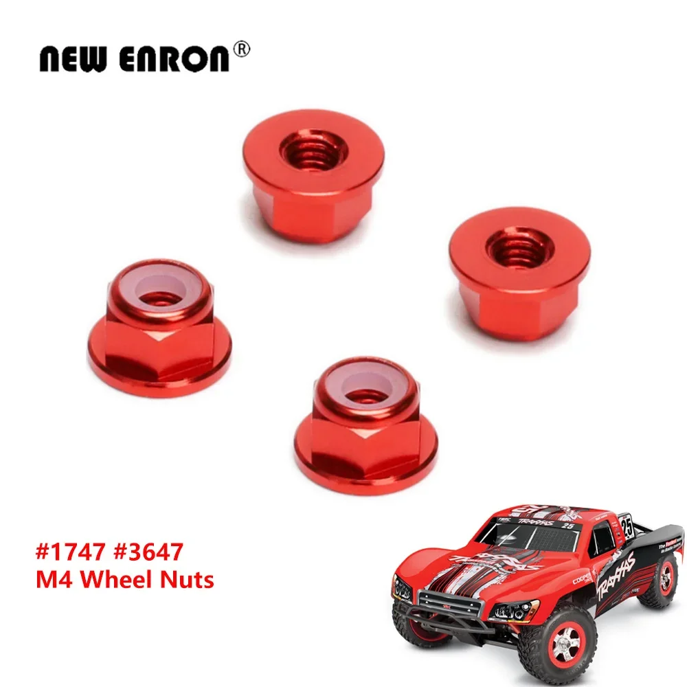 4Pc Aluminum M4 Wheel Nuts Nylon Locking 1747 3647 FOR RC Car Traxxas TRX4 Revo EREVO Slash Hoss Rustler Stampede Rally Jato