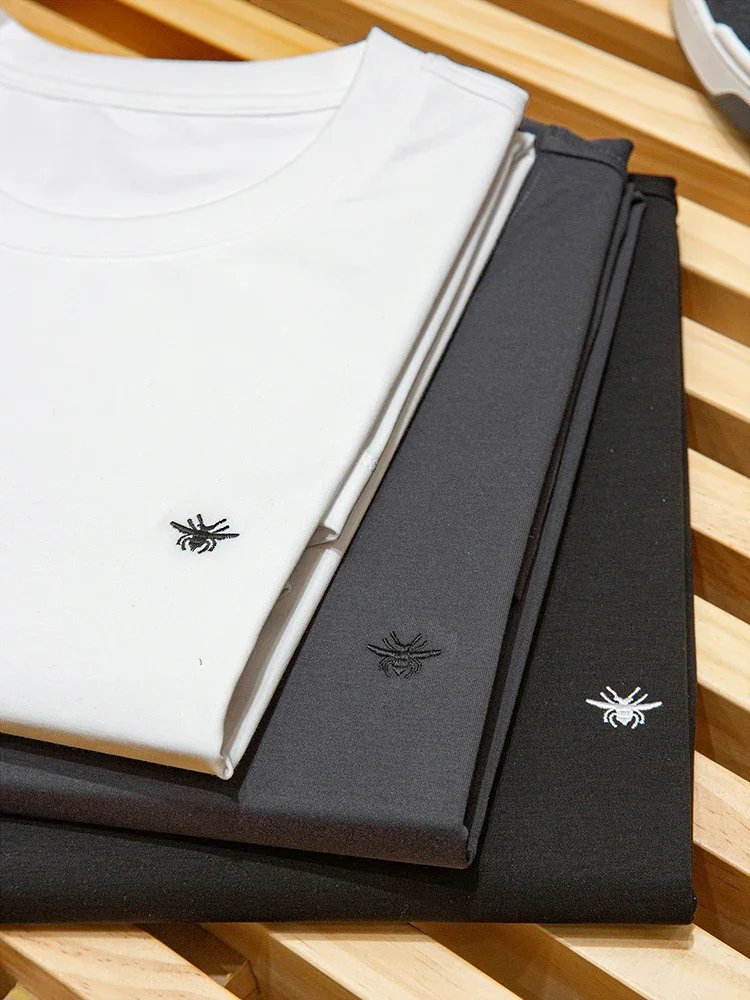Little Bee Embroidered 80 Sippi Horse Cotton Summer Crew Neck Short Sleeve T-Shirt