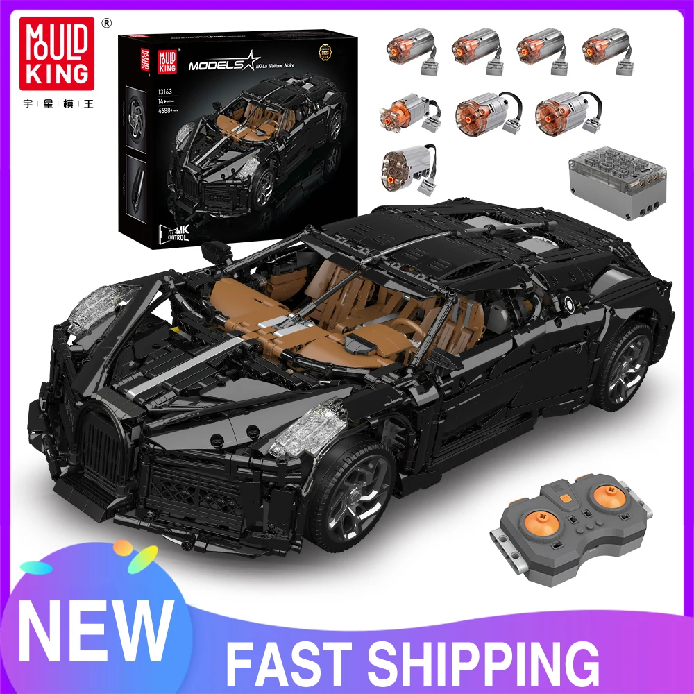 

Mold King 13163, технический автомобиль, игрушки MOC, черный La Voiture Noire, строительный блок в сборе, спортивный автомобиль, кирпич, детский рождественский подарок