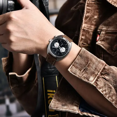 Imagen 2 del producto Relojes PAGANI DESIGN para hombre, reloj de cuarzo con esfera de Panda deportivo Retro, reloj de pulsera con cronógrafo trasero de tortuga de acero inoxidable para hombre, nuevo 2025