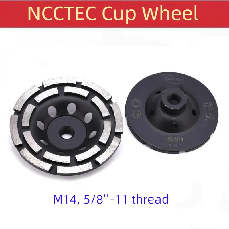 

5'' 7'' Inches Double Row Diamond Grinding CUP Wheel M14 5/8"-11 Thread 125 180mm Concrete Granite Grinding Disc Disk Plate Tool