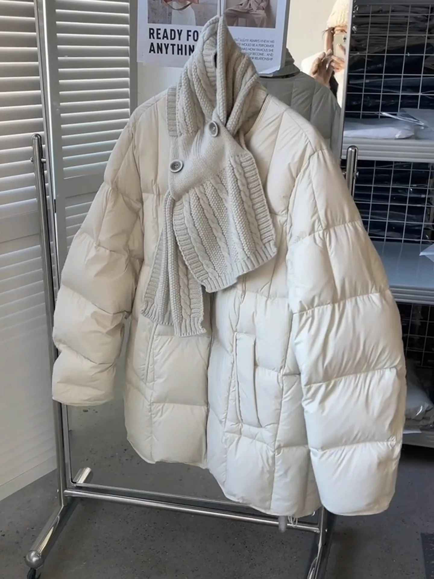 حجم كبير الكورية Sle عادية الدافئة القطن Jaet المرأة Faionable الراقية المشاعر لا تكرار تصميم الشتاء ملابس خارجية #2