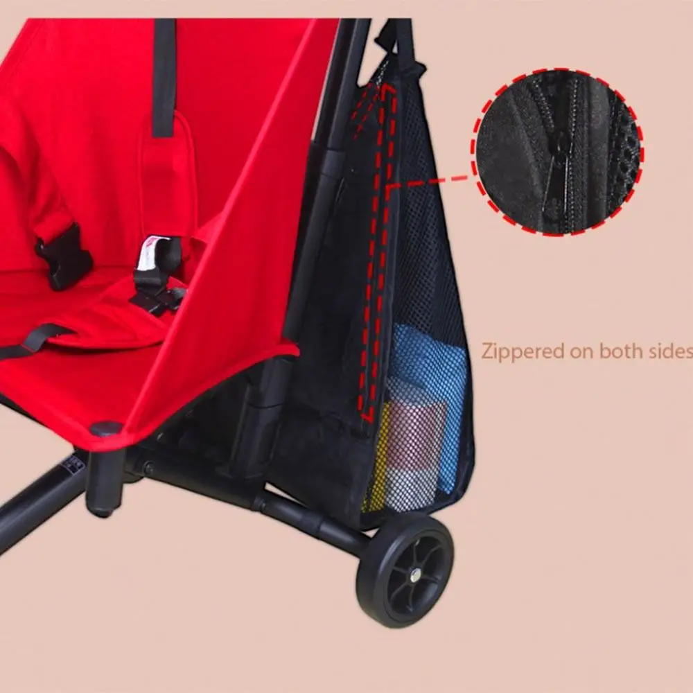 

Mesh Baby Stroller Net Pocket Large Capacity Solid Color Baby Pram Organizer Triangle Bag Stroller Accessories