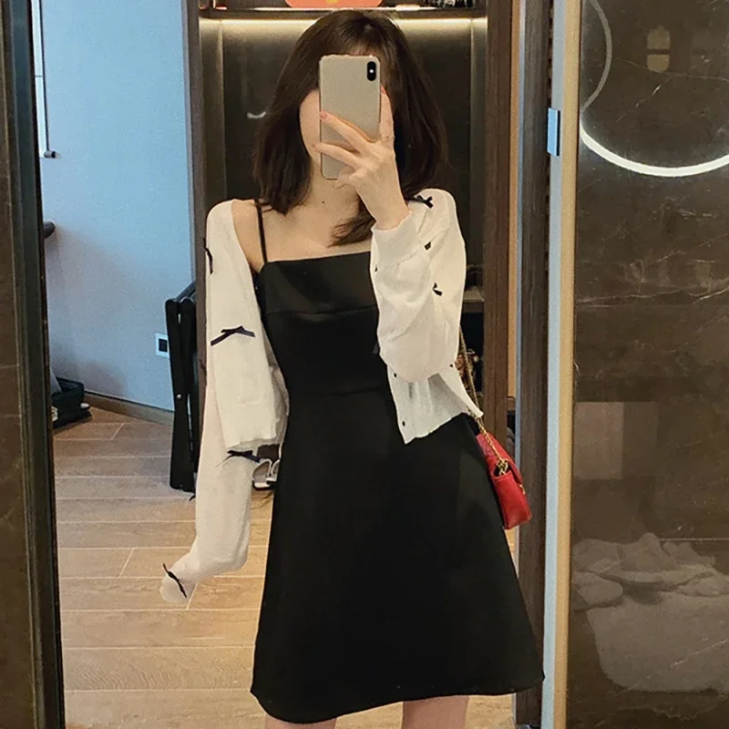 Autumn Women Knitted Coat Bow Decoration Long-sleeved Slim Sunscreen Jacket Ladies Breathable Sweet Cardigan