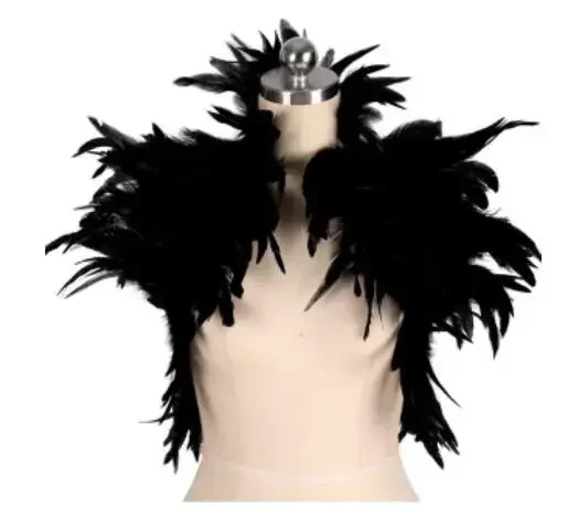 

Sexy Lingerie Body Harness Bra Straps Feather Wings Shoulder Epaulettes Goth Rave Wear Feather Epaulettes Crop Top Harness Danc