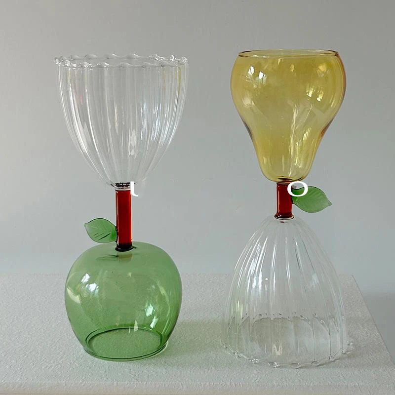 Nordic Colored Fun Fruit Shape Cup Juice Cocktail Glasses Dual-purpose High-temperature Resistant Creative Cups