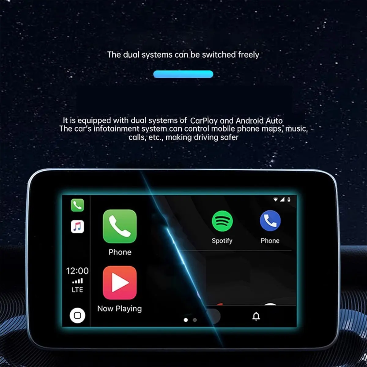 

2 в 1 Smart AI Box Беспроводной адаптер Carplay Android Auto/Carplay USB-ключ для/Android Проводной Carplay к беспроводу [AAAE 2026]