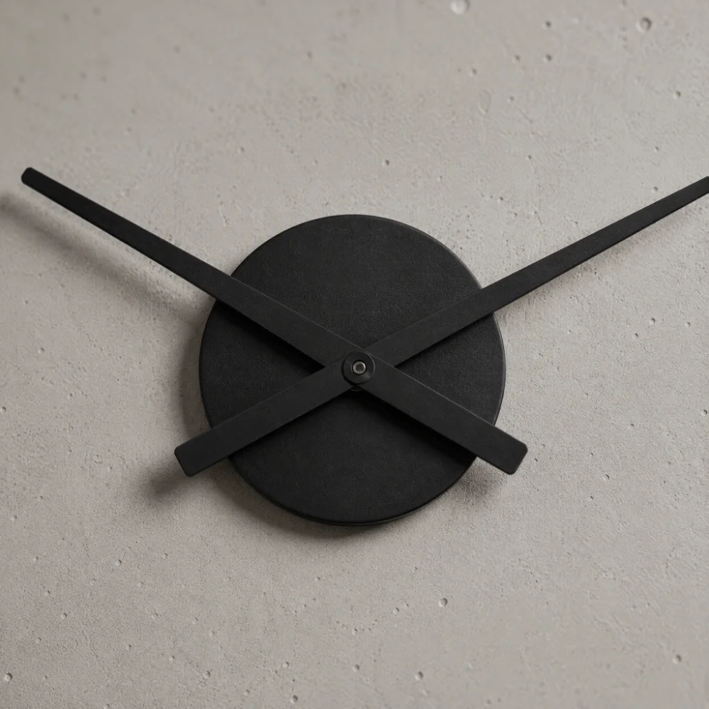 Frameless Acrylic DIY Wall Clock Black 60cm 3D Wall Clock Self-Adhesive Battery Operated Silent Wall Clock Bedroom