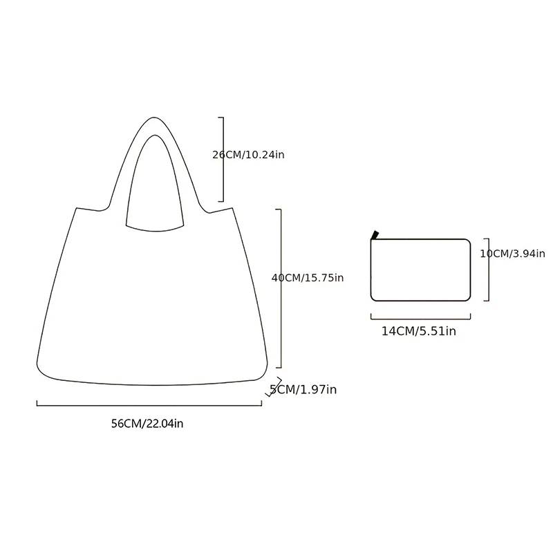 New Fashion Bag Foldable Shopping Bag Reusable Grocery Storage Bag Nylon Portable Shoulder Handbag Travel Tote Bag