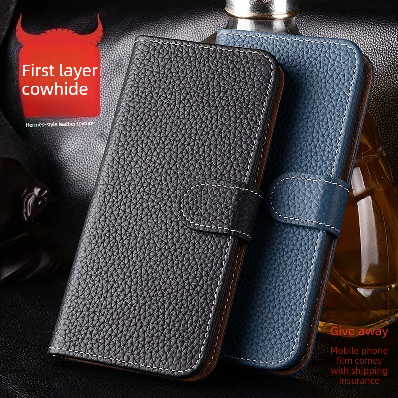 Genuine Leather Flip Case for OnePlus 15 Case Ace 5 Pro with card slot and Stand Full protection Case for OnePlus13T 13R Ace3Pro