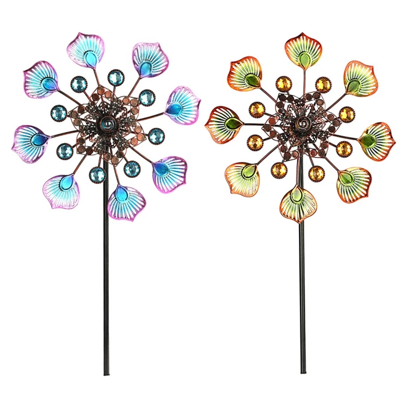 

Wrought Iron Metal Colorful Tail Windmill Hollow Wind Spinner for Indoor Outdoor Garden Yard Lawn Gift Dropshipping