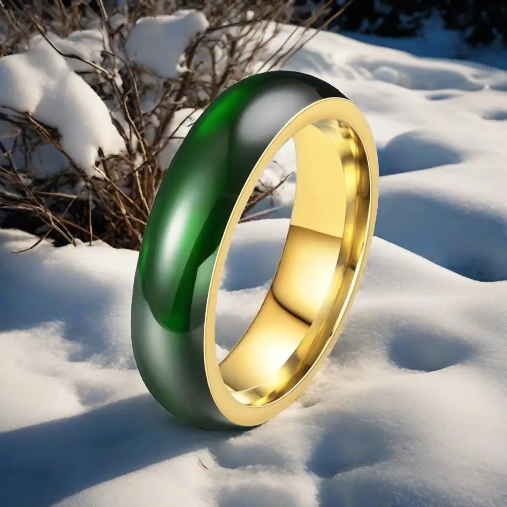 

Vintage Fashion Artificial Green Jade Stainless Steel Ring for Men And Women Trendy Couple Jewelry Gifts Boyfriend Girl