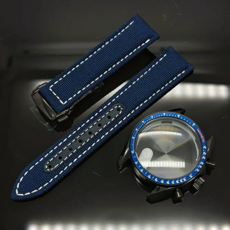 

Black Gold 39.7mm Speedmaster Case Bank Moon Bottom Cover for Seiko VK63A Quartz Movement Fits 20mm Steel Band Case with Bezel