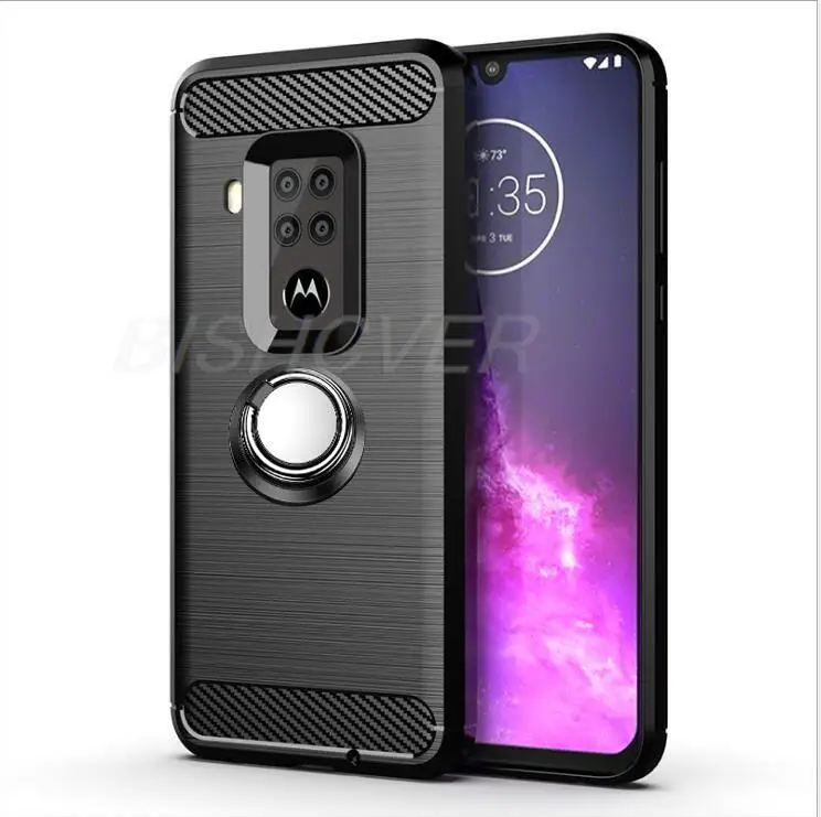 Luxury Brushed Carbon Fiber Phone Case For Motorola One Zoom Motorola One Pro 6.4