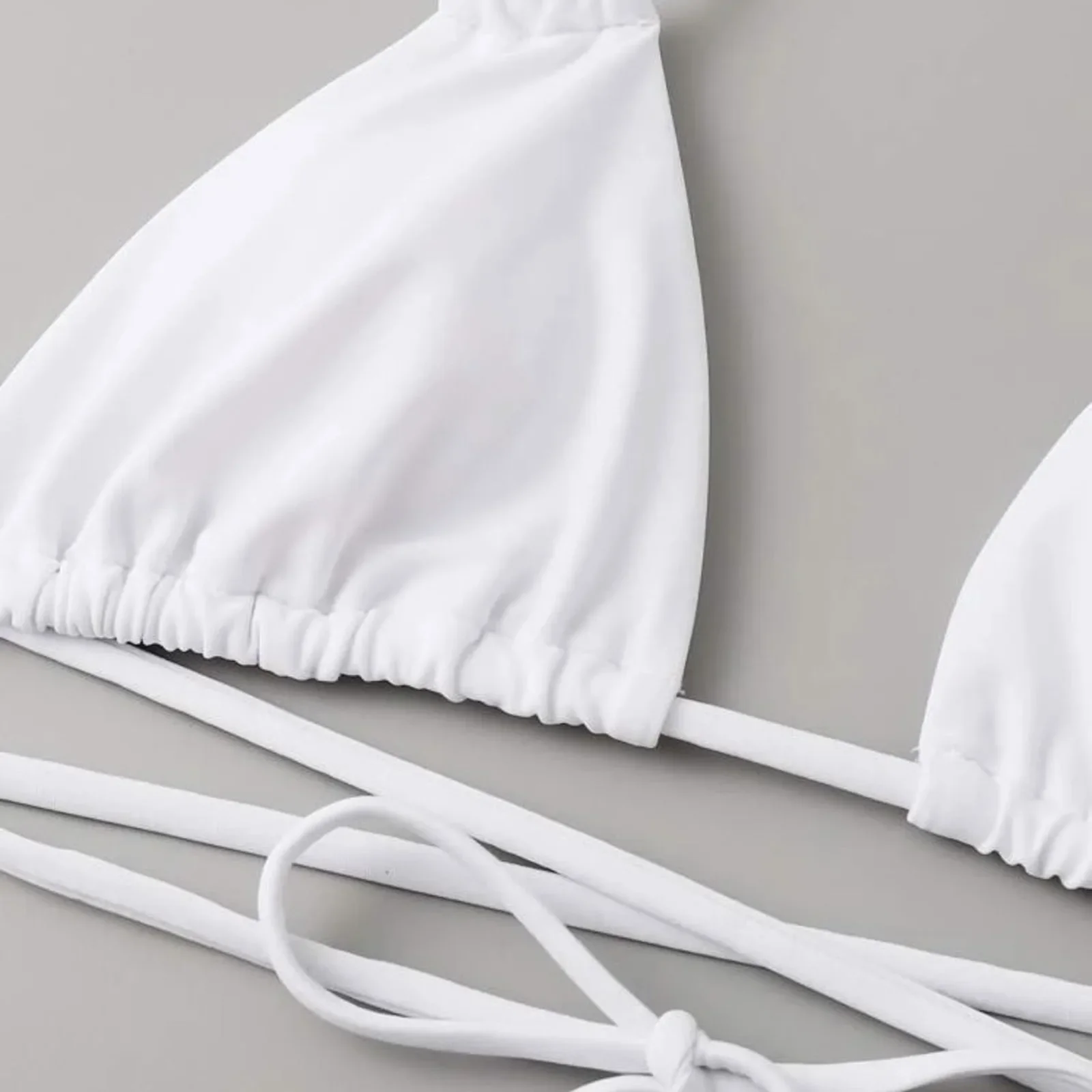 여자 여름 수영복 솔리드 컬러 Drawstring 스트랩 3 조각 Beachwear 섹시한 비키니 세트 빠른 건조 여성 수영복