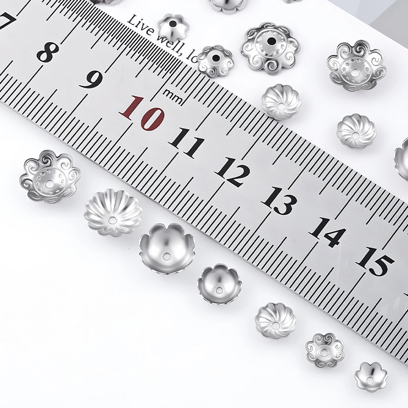 100Pcs Stainless Steel Fittings Separator for Flower Beads End Caps Craft Jewelry Making Women Bracelets DIY Accessories