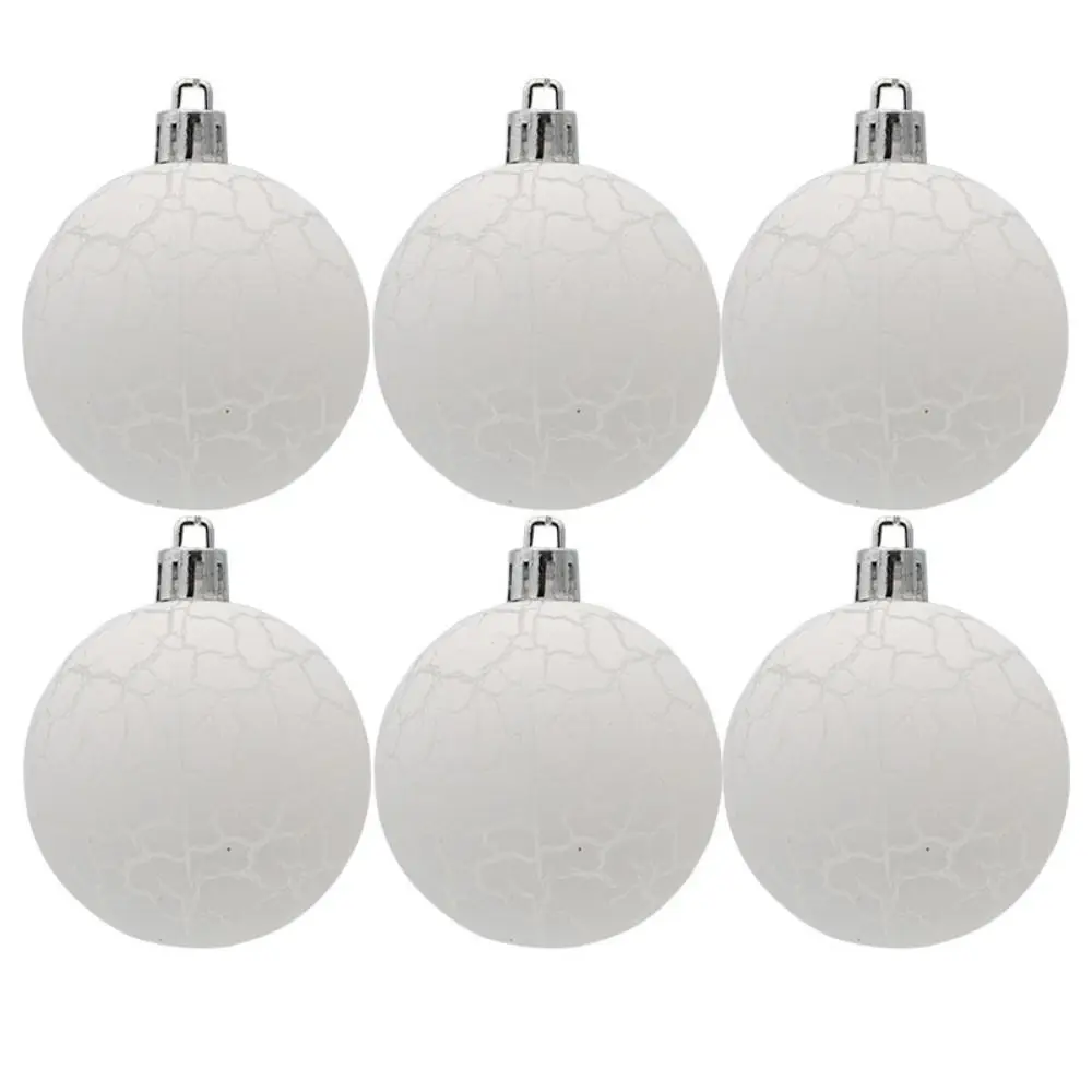 6PCS/Box Crack Ball Christmas Tree Ornament Plastic New Year Christmas Gifts Boxes Pendant DIY Crafts Painted Pendant