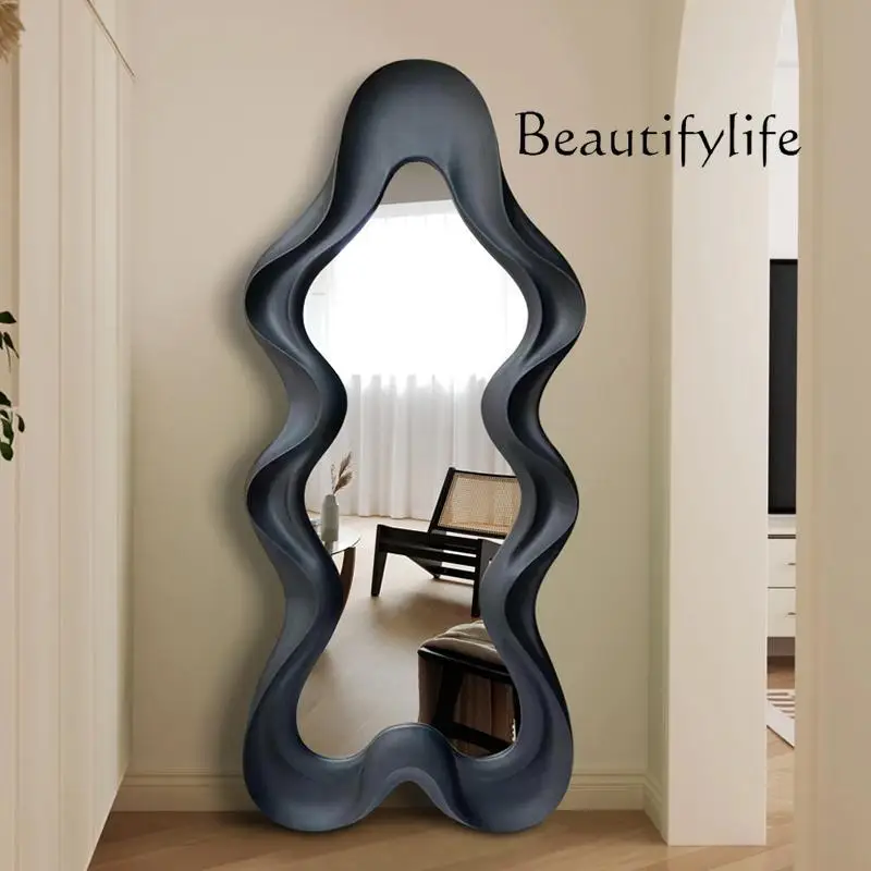 New French full-length mirror special-shaped creative American wall hanging light luxury bedroom wall hanging European floor