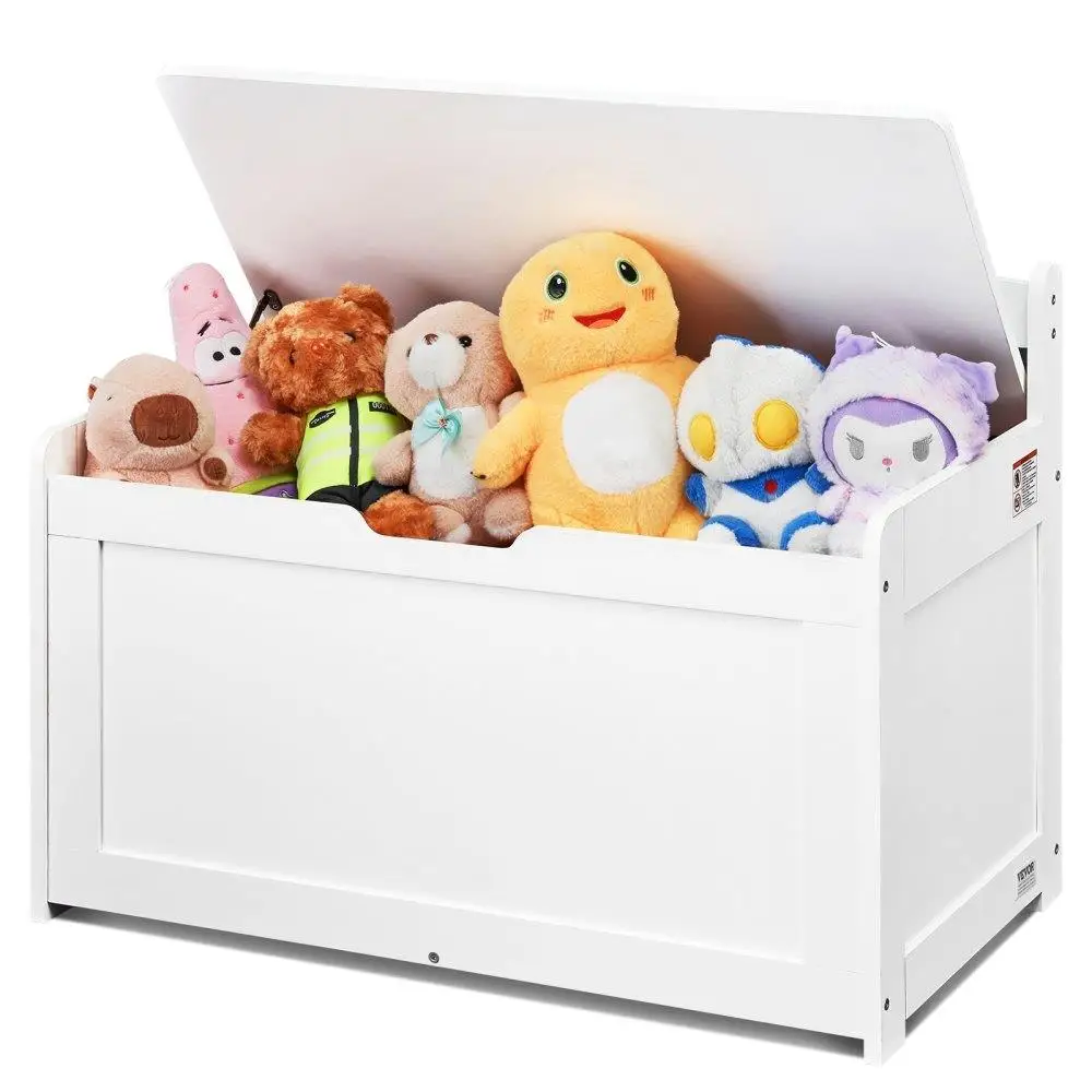 

Wooden Toy Chest for kids Toddler Storage Box with Flip-Top Lid and Safety Hinge Large for kids Storage Bench for playroom