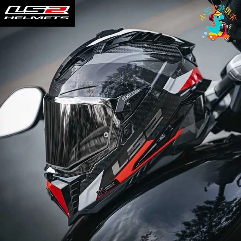 LS2 MX701 Tension DOT CE Carbon Fiber Off-Road Full Face Motorcycle Helmet Double Lens Four Seasons Anti-Fog Unisex Casco Moto - view 5