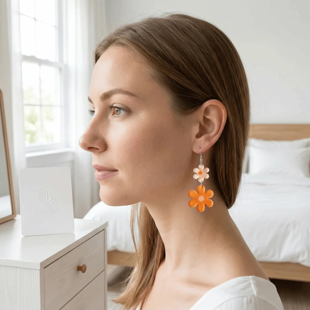 Exquisite Acrylic Daisy Earrings Cute Spring Summer Flower Pendant Earrings Sweet Daisy Pendant Ear Hooks Women