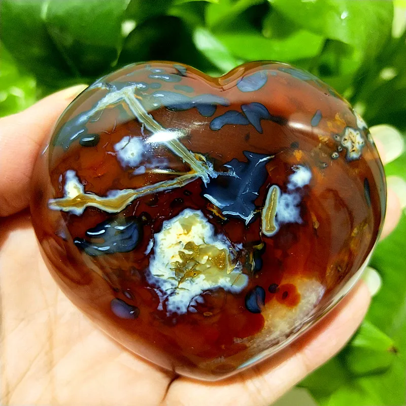 Cristal naturel Agate rouge coeur pierres méditation sorcellerie énergie esprit guérison Feng Shui cristal chambre décoration
