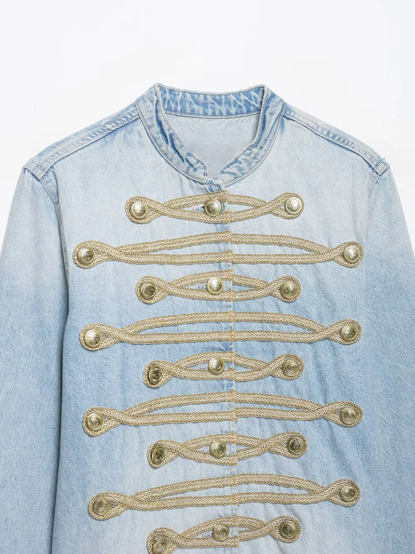 KONDALA Vintage Denim-Jacke für Damen 2026 Herbst Neuankunft Farbige Langarm-Jacke mit Knöpfen Lockerer Mantel Streetwear Lässige Oberbekleidung – Detail 5