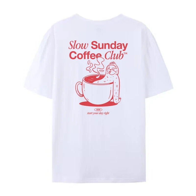 Women Retro Funny Coffee Club T-Shirts Hippie Cute Caffeine T Shirt Oversized Streetwear Graphic Tees Unisex Summer Tops Gifts