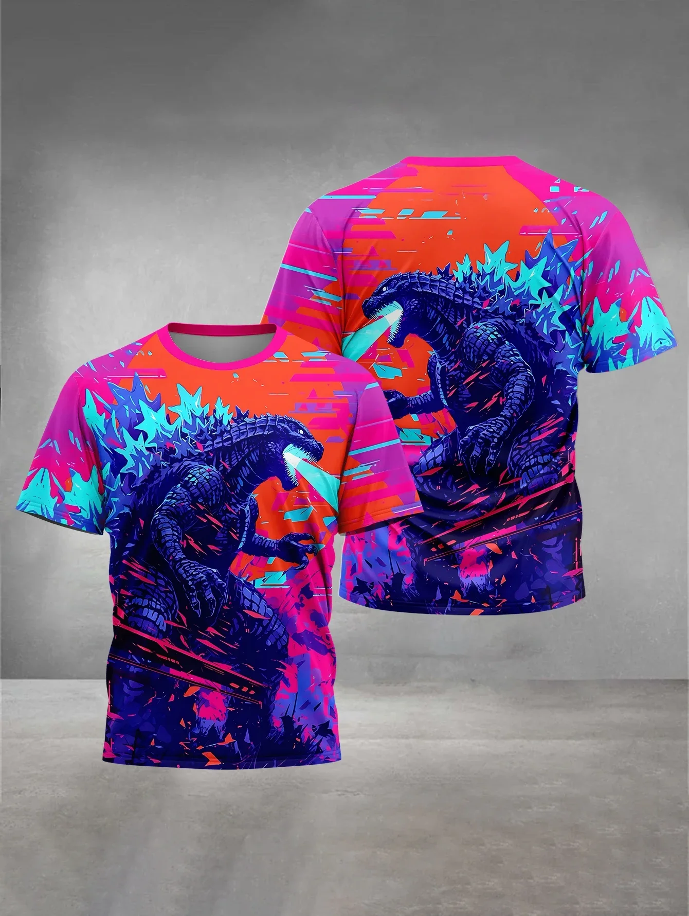 

3D printed Godzilla adult clothing for men and women aged xxs-6xl outdoor clothing cartoon T-shirt tops