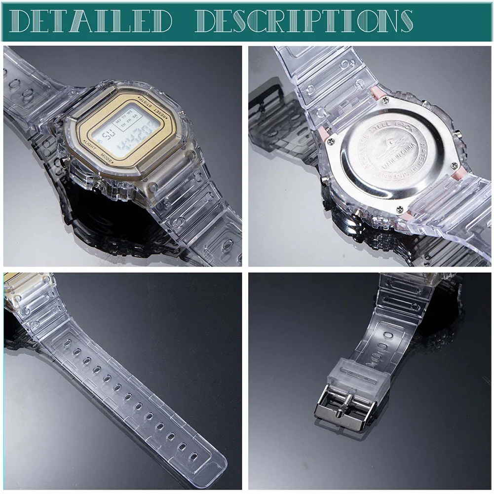 YIKAZE Sports Electronic Watches Men Women Square Digital Watches Junior School Students Wristwatch Waterproof Rubber Clock gift