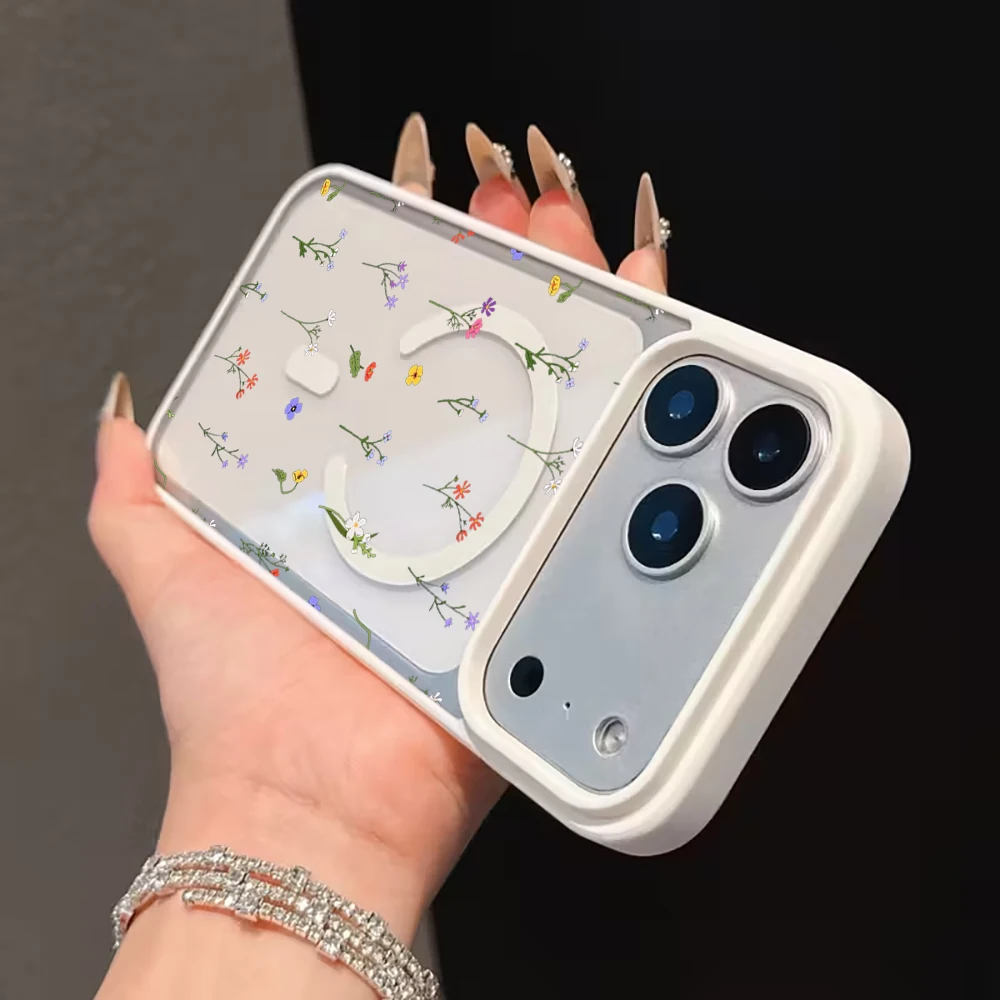 Minimalistische Blumen Transparente Hülle für iPhone 17 14 12 Pro Max 13 16 15 Plus 11 Hüllen für MagSafe Kabelloses Laden Stoßfeste Coque – Detail 22